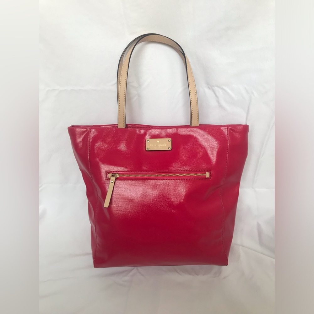 Red Leather Tote Bag